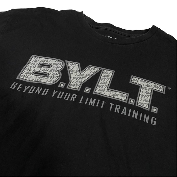Bylt T Shirt Mens 2XL Black Logo Spellout Crewneck Shor Sleeve Athletic Graphic - Picture 2 of 4